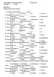 English Worksheet: TESTING - 4