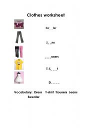 English worksheet: clothes