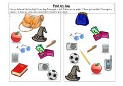 English worksheet: Find my bag -have got