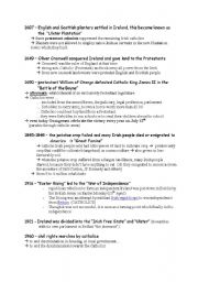 English worksheet: Timeline Ireland