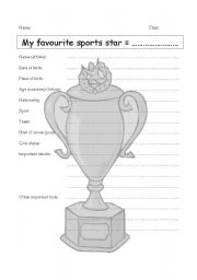 English Worksheet: my favourite sports star