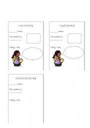 English worksheet: DIARY