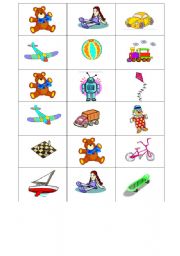 English Worksheet: toys bingo