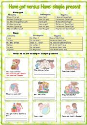 English Worksheet: Have got and have