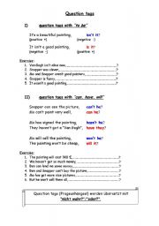 English Worksheet: question tags