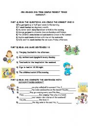 English Worksheet: PRESENT SIMPLE HANDOUT