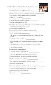 Sitcoms FRIENDS EPISODE worksheet