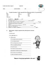 English worksheet: Comparatives Activity