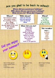 English Worksheet: Coming back to school!