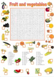 English Worksheet: Fruit and vegetables