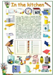 English Worksheet: In the kitchen