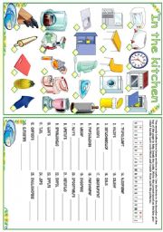 English Worksheet: In the kitchen