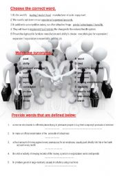 English Worksheet:  !!! BUSINESS  ENGLISH !!  3 exercises + KEY 