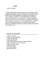 English Worksheet: the game hide and seek