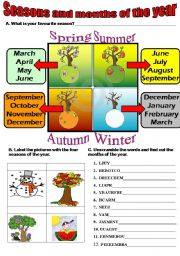 English Worksheet: Seasons and months of the year