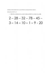 English Worksheet: Activity 1 part