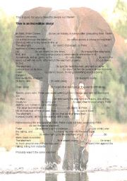 English Worksheet: past simple exercise - the elephant