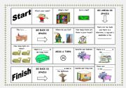 English Worksheet: Board Game -  House Things