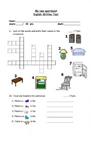 English Worksheet: Furniture and appliances