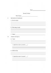 English Worksheet: Research Outline