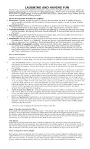 English Worksheet: Embarrasing situations by Ellen Degeneres plus the importance of laughter-