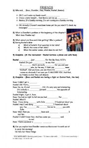 English Worksheet: FRIENDS EPISODE- While watching activities