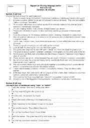 English Worksheet: testing