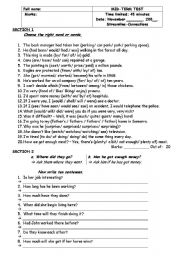 English Worksheet: TESTING - 7