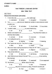 English Worksheet: TESTING - 8 