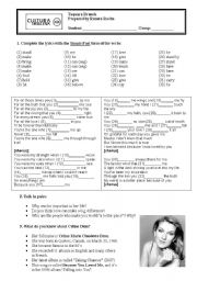 English Worksheet: Simple Past - Because you loved me - Celine Dion