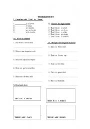 English Worksheet: Demonstratives