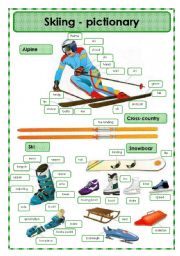 English Worksheet: Skiing - pictionary