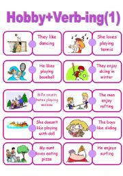 English Worksheet: Hobby+Verb -ing