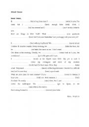 English worksheet: Mixed tenses