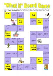 English Worksheet: What if Board  Game