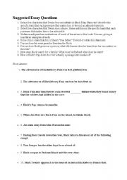 English worksheet: Huck Finn writing