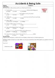 English worksheet: Accidents and Being Safe