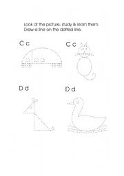 English worksheet: ALPHABETS - VOCABULARY & DRAWING