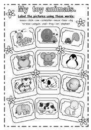 English Worksheet: My toy animals: exercices
