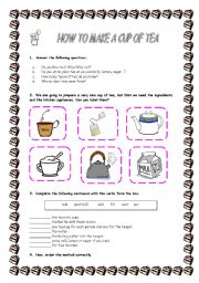 English Worksheet: HOW TO MAKE A CUP OF TEA