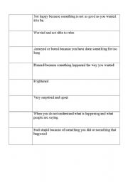 English worksheet: Feelings jigsaw