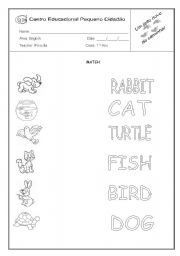 English worksheet: Animals match