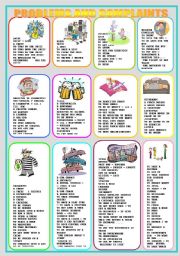 English Worksheet: EVERYDAY PROBLEMS AND COMPLAINTS  - pictionary