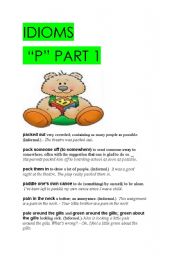 English Worksheet: IDIOMS 