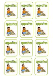 English Worksheet: Opposites game cards (last set of 5)