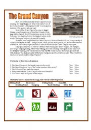 English Worksheet: The Grand Canyon