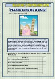 English Worksheet: READING COMPREHENSION - 