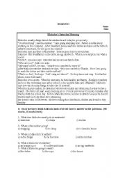 English Worksheet: Malcoms saturday morning