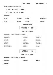English worksheet: past simple explanation step by step