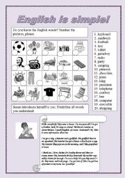 English Worksheet: English is simple